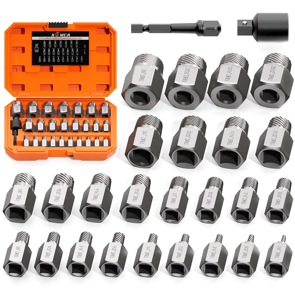 Take.Free&Out様 XEWEA Upgrade Screw Extractor Set, 27 PCS 3/8
